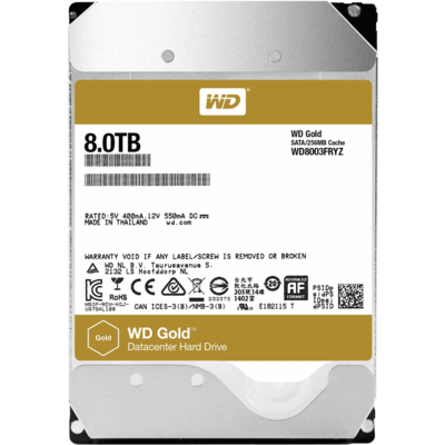 Ổ Cứng HDD 3.5" WD Gold 8TB SATA 7200RPM 128MB Cache (WD8002FRYZ)