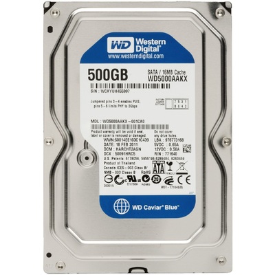 Ổ Cứng HDD 3.5-Inch Western Digital Blue 500GB SATA 7200RPM 16MB Cache (WD5000AAKX)