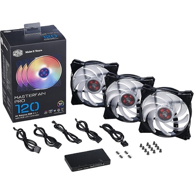 Phụ Kiện Thùng Máy Cooler Master MasterFan Pro 120 Air Balance RGB 3 in 1 with RGB LED Controller (MFY-B2DC-133PC-R1)