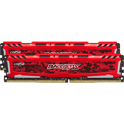 Ram Desktop Crucial Ballistix Sport LT Red 16GB (2x8GB) DDR4 2666MHz (BLS2K8G4D26BFSE)