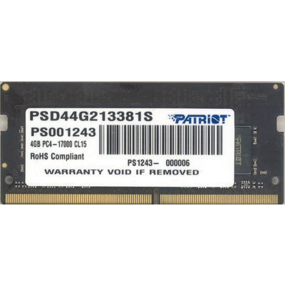 Ram Laptop Patriot 4GB (1x4GB) DDR4 2133MHz (PSD44G213381S)