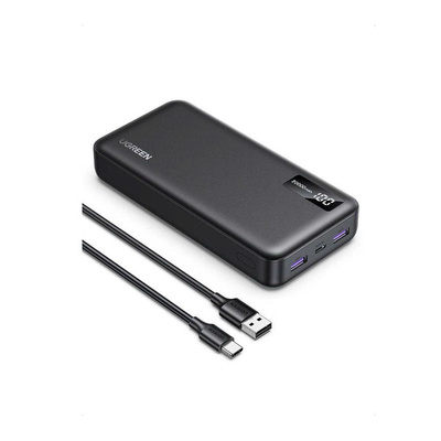 Sạc Dự Phòng UGreen 20000mAh Li-ion, màu đen 3 cổng đầu ra (25683)
