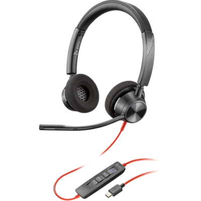 Tai Nghe Có Dây Plantronics Poly Blackwire 3320 Stereo Microsoft Teams Certified USB-C Headset + USB-C/A Adapter (8X220AA)