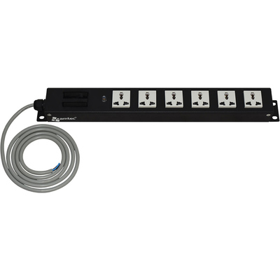 Thanh Nguồn PDU Amtec 6 Universal Outlets 15A 250V CB (AMP106-CB15)