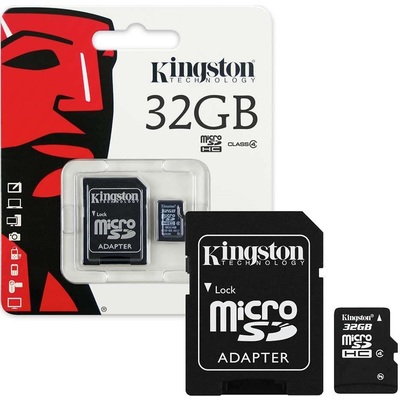 Thẻ Nhớ Kingston 32GB microSDHC Class 4 + SD Adapter (SDC4/32GB)