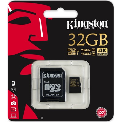Thẻ Nhớ Kingston 32GB microSDHC Gold UHS-I Speed Class 3 + SD Adapter (SDCG/32GB)