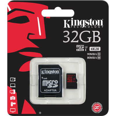 Thẻ Nhớ Kingston 32GB microSDHC Gold UHS-I U3 Speed Class 3 + SD Adapter (SDCA3/32GB)