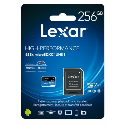 Thẻ Nhớ Lexar 256GB MicroSDXC UHS-I Class 10 (LSDMI256BB633A)