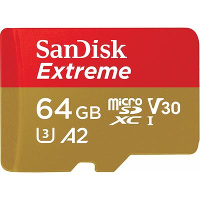 Thẻ Nhớ Sandisk Extreme 64GB microSDXC UHS-I V30 U3 Class 10 A2 + SD Adaptor (SDSQXA2-064G-GN6MA)