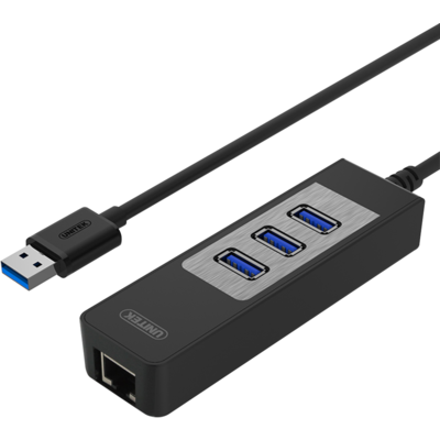 Thiết Bị Chuyển Đổi Unitek USB 3.0 3-Port Hub + Gigabit Ethernet Converter (Y-3045C)
