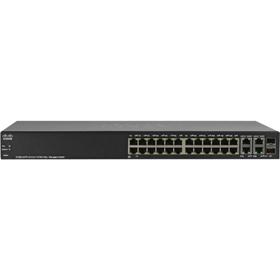 Thiết Bị Chuyển Mạch Cisco SF300-24PP 24-Port 10/100 PoE+ Managed Switch With Gig Uplinks (SF300-24PP-K9-EU)