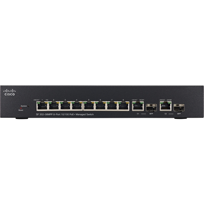 Thiết Bị Chuyển Mạch Cisco SF302-08MPP 8-Port 10/100 Max PoE+ Managed Switch (SF302-08MPP-K9-EU)