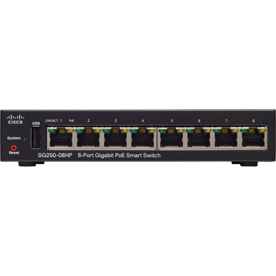 Thiết Bị Chuyển Mạch Cisco SG250-08HP 8-Port Gigabit PoE Smart Switch (SG250-08HP-K9-EU)
