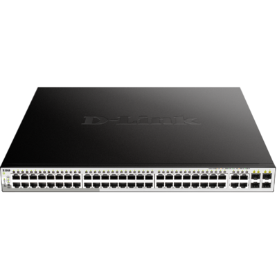 Thiết Bị Chuyển Mạch D-Link 24P-port RJ45 Gigabit PoE + 24P Gigabit + 4-slot SFP(DGS-1210-52P)