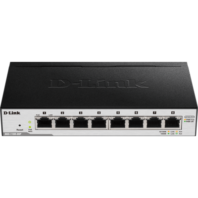 Thiết Bị Chuyển Mạch D-Link 8-Port Layer 2 Lite Smart Managed Gigabit PoE Switch (DGS-1100-08P)