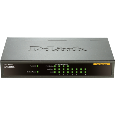 Thiết Bị Chuyển Mạch D-Link Desktop 8-Port Fast Ethernet PoE (DES-1008PA)