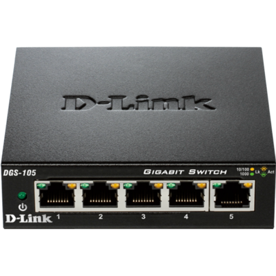 Thiết Bị Chuyển Mạch D-Link Unmanaged Metal Desktop 5-Port Gigabit (DGS-105)