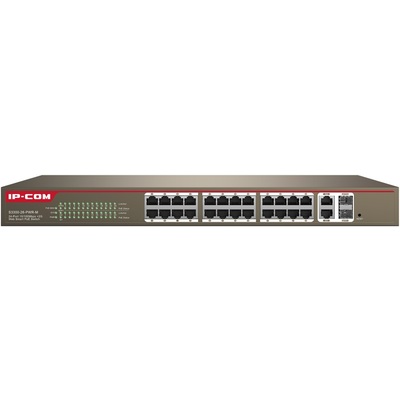 Thiết Bị Chuyển Mạch IP-COM 24-Port 100M + 2-Port Gigabit TP/SFP Combo Web Smart PoE Switch (S3300-26-PWR-M)