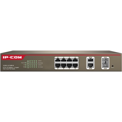 Thiết Bị Chuyển Mạch IP-COM 8-Port 100M + 2-Port Gigabit TP/SFP Combo Web Smart PoE Switch (S3300-10-PWR-M)