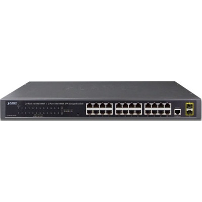 Thiết Bị Chuyển Mạch Planet Managed 24-Port 10/100/1000T 802/3at PoE + 2-Port 100/1000X SFP (GS-4210-24P2S)