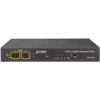 Thiết Bị Chuyển Mạch Planet Managed Desktop 8-Port 10/100/1000Mbps + 2-Port 100/1000X SFP (GSD-1002M)