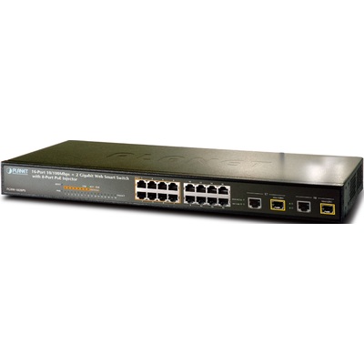 Thiết Bị Chuyển Mạch Planet Web Smart 16-Port 10/100Base-TX 802.3af + 2-Port 1000FX SFP Ethernet PoE (FGSW-1828PS)