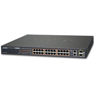 Thiết Bị Chuyển Mạch Planet Web Smart 24-Port 10/100TX 802.3at PoE + 2-Port Gigabit TP/SFP Combo (FGSW-2624HPS)