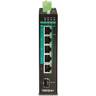 Thiết Bị Chuyển Mạch TrendNet DIN-Rail 5-Port Hardened Industrial Gigabit PoE+ (TI-PG541)