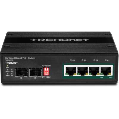 Thiết Bị Chuyển Mạch TrendNet DIN-Rail 6-Port Industrial Gigabit PoE+ (TI-PG62B)