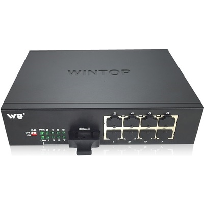 Thiết Bị Chuyển Mạch WinTop 8-Port Fast Ethernet Single-Mode/20KM/SC Switch (YT-DS209-1F8T)