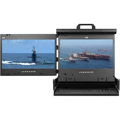 Thiết Bị KVM Switch Austin Hughes CyberView 17-Inch 2U 4K UHD Dual-Display - Left (MRK-K17-2L)