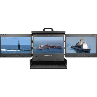 Thiết Bị KVM Switch Austin Hughes CyberView 17-Inch 2U 4K UHD Triple-Display (MRK-K17-3)