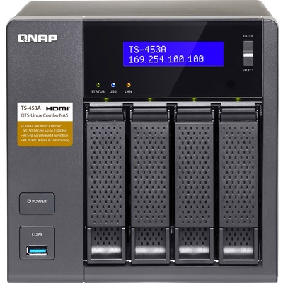 Thiết Bị Lưu Trữ QNAP Celeron N3150/4GB (2 x 2GB) DDR3L/4-Bay (TS-453A-4G)